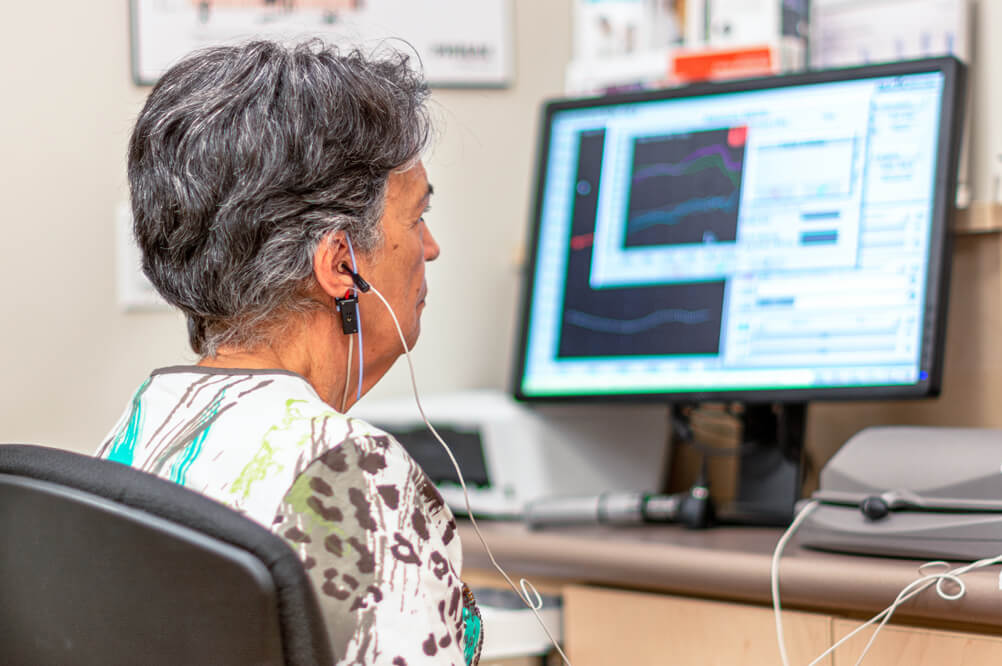 Senior Woman Having An Audiometry Test